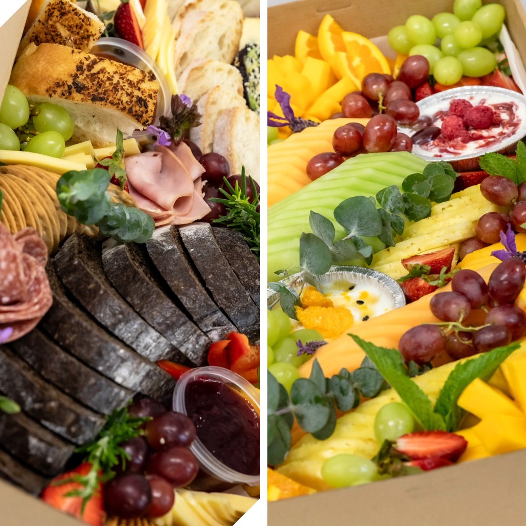 Pantry d’Or platter of bread, cheeses, fruit and charcuterie